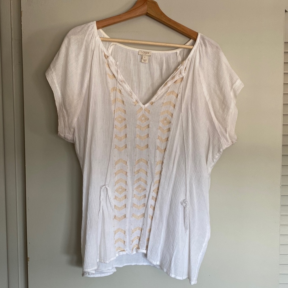J Crew Flowy Linen Top